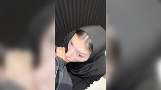 OnlyFans Ruth Lee Hijabi Babe's Dirty Secret - A Public Bathroom Adventure