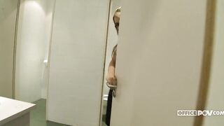 OfficePOV Aleska Diamond Bathroom Blowjob With Aleska Diamond
