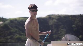 Milfy Laura Bentley Blonde MILF Cant Resist Pool Boys Cock