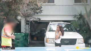 Bang Ginger Bytes Ex-Cheerleader Ginger Bytes Gets Tricked Into Fucking In Her Garage