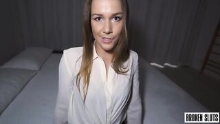 BrokenSluts Alexis Crystal Secretary bent over and creampied for a raise