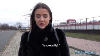PublicAgent - shy brunette with perfect body has perfect pussy that gets soaked and creamy having public sex with stranger