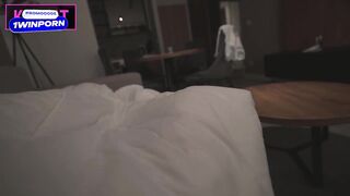 Step mom share hotel with step son at weekend! Get accidental creampie and asked for cum on face ????