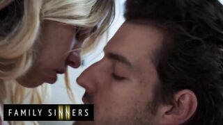 FAMILY SINNERS - Petite Blonde Gets Naughty With Her Aunt’s Husband And Takes A Deep Cock Ride