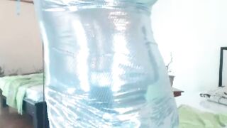 Sexy dance of a plump woman