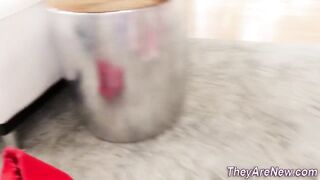 Amateur brunette fucked doggy style