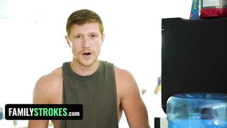 Perv Step Mom Makes Her Quarreling Daughter And Step Son Wear One Big Undie Together