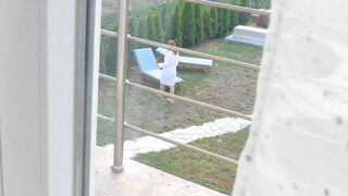 My stepbrother spied on me squirting.