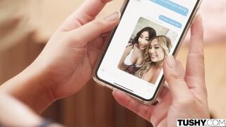 Asian girlfriends invited a guy to fuck their asses ????