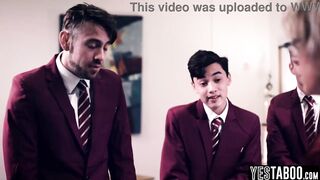 Horny students gangbang huge tits BBW mature teacher in classroom