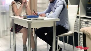 Teacher fucks me in my virgin pussy after class