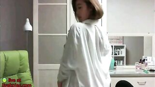 Korean busty wonderful teen shows her body