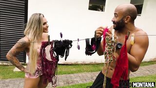 Loira gostosa Tainara Paraizo pegou vizinho ladrão de calcinha e deu chá de buceta!