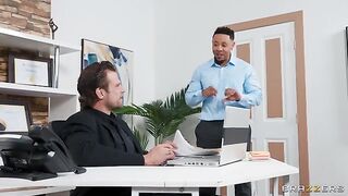 Office Slut Gobbles Dicks