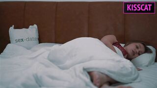 Step Mom Waiting Husband, but Shares Bed with Step Son till Huge Facial After Unexpected Cum Inside