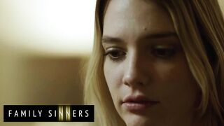 FAMILY SINNERS - Stepfather Makes His Gorgeous Blonde Stepdaughter Squirt All Over The Bed