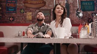 ModernDaySins Liz Jordan Sneaking Around At The Diner